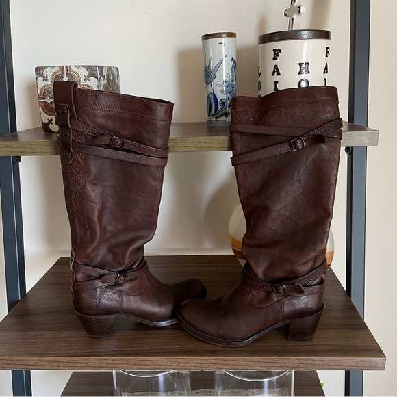 Frye Shoes - SOLD Women's Frye Jane Strappy Leather Riding Boots, Size 7 B